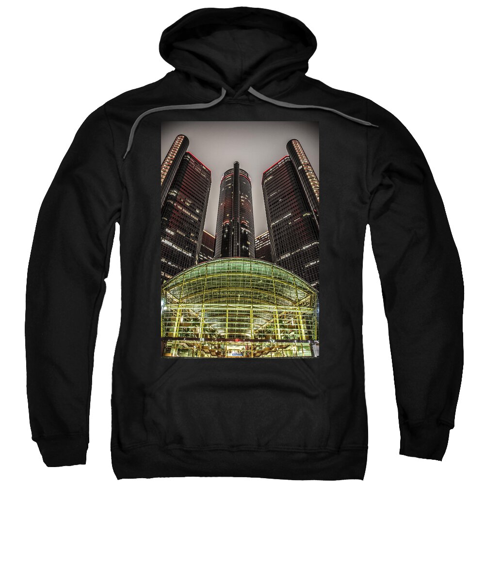 Renaissance Center Sweatshirt featuring the photograph Renaissance Center Detroit Michigan by Nicholas Grunas