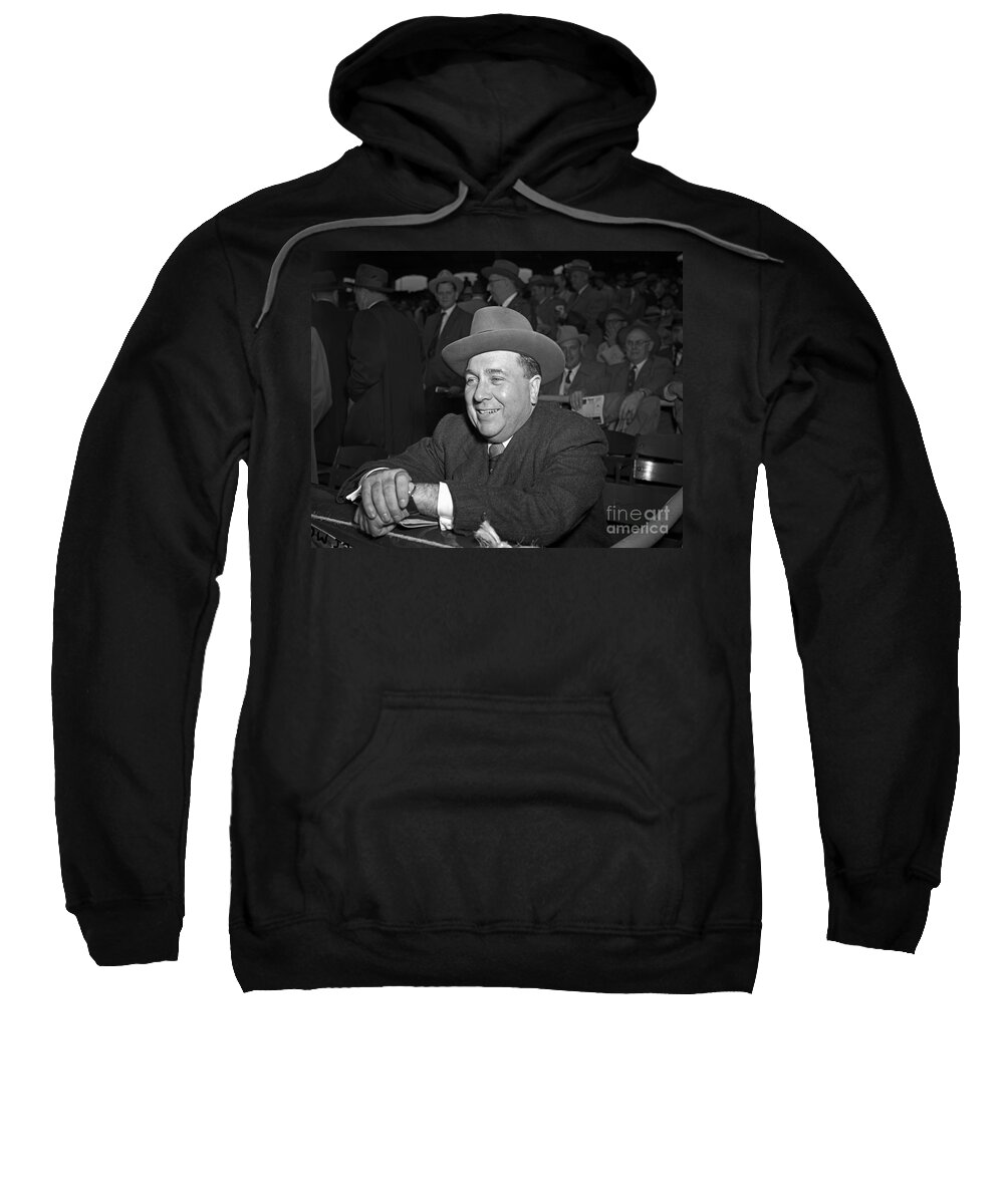 Richard J Daley Sweatshirt featuring the photograph Richard J. Daley 1955 by Martin Konopacki Restoration