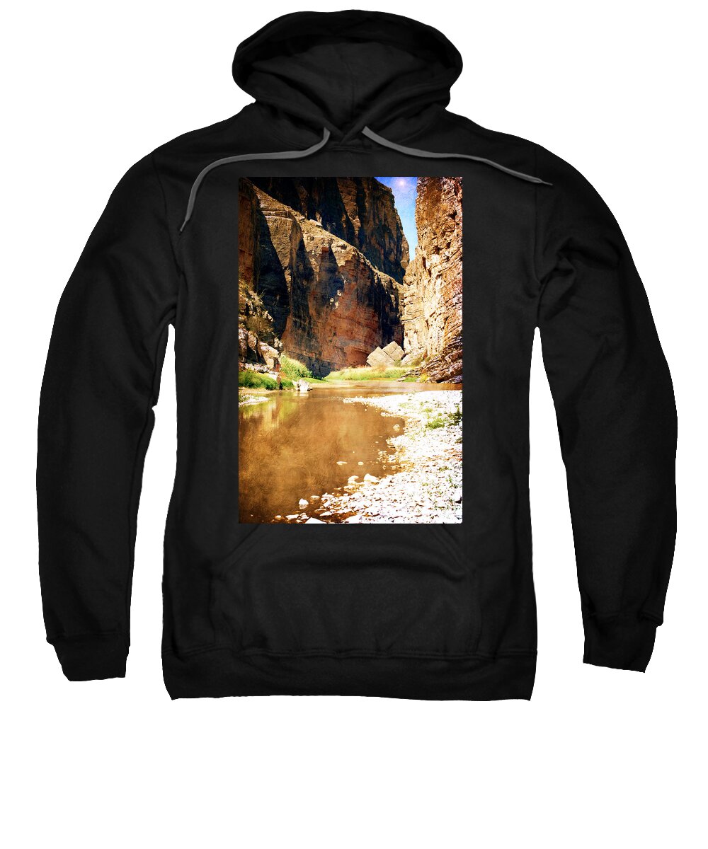 Canyon Sweatshirt featuring the photograph Rio Grande at Santa Elena Canyon by Judy Hall-Folde