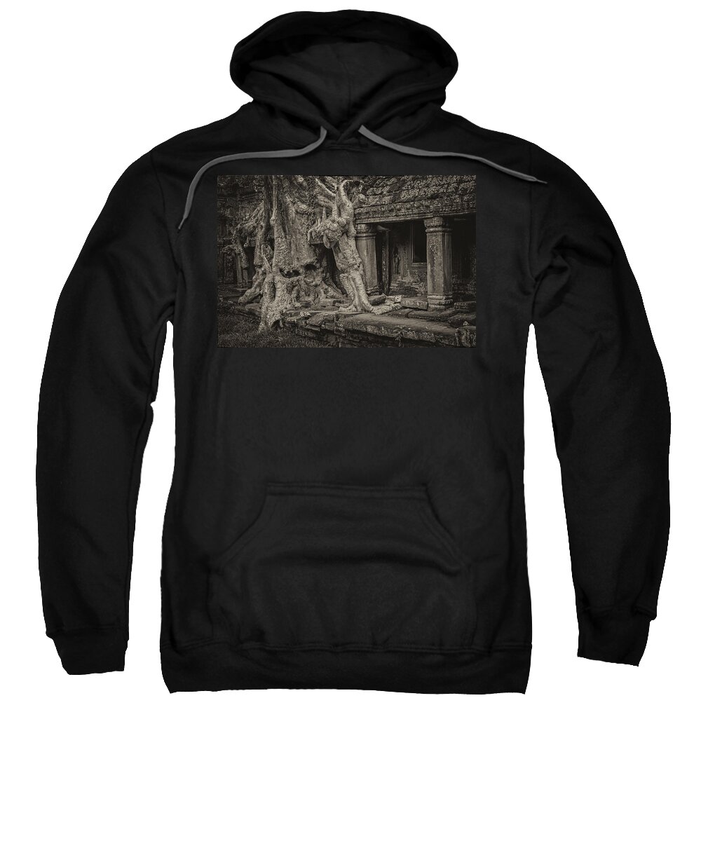 Angkor Sweatshirt featuring the photograph Roots in Ruins 7, Ta Prohm, 2014 by Hitendra SINKAR