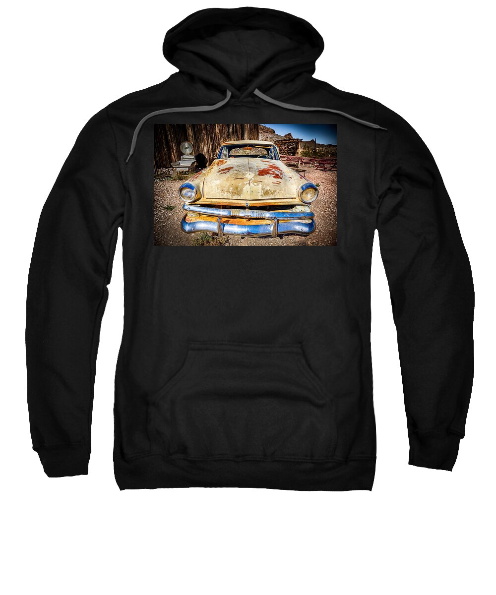 Nelson Sweatshirt featuring the photograph Rusted Classics - Lop Sided Smile by Mark Rogers