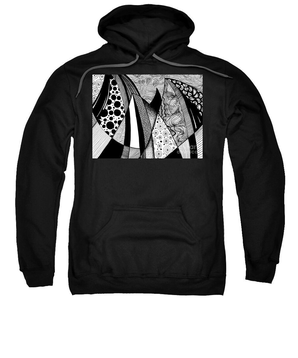 Sailing Sweatshirt featuring the drawing Sail Away by Lynellen Nielsen