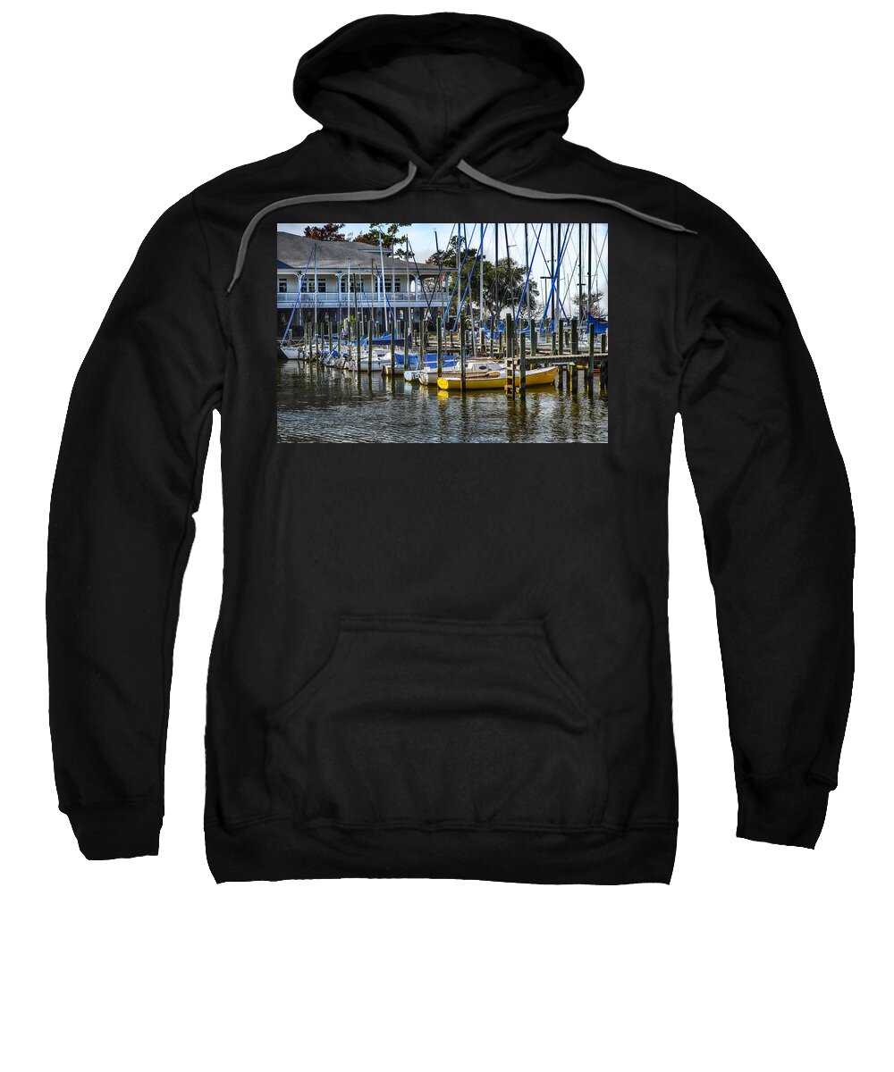 Water Sweatshirt featuring the photograph Sailboats at the Fairhope Yacht Club by Michael Thomas