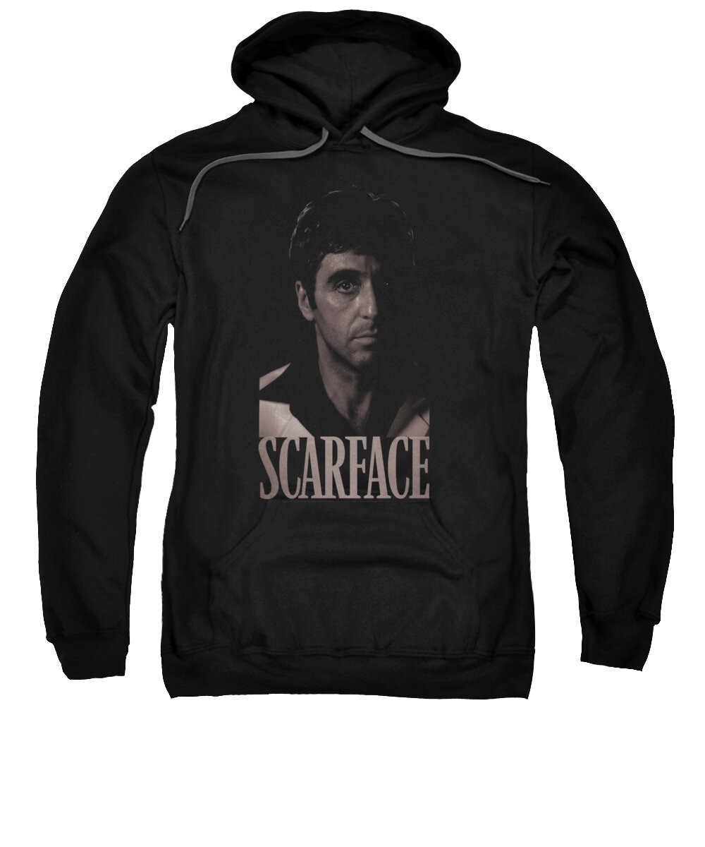  Sweatshirt featuring the digital art Scarface - Bandw Tony by Brand A