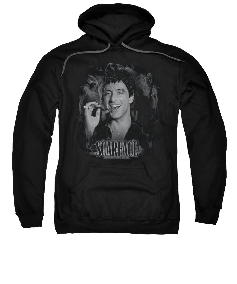 Scareface Sweatshirt featuring the digital art Scarface - Smokey Scar by Brand A