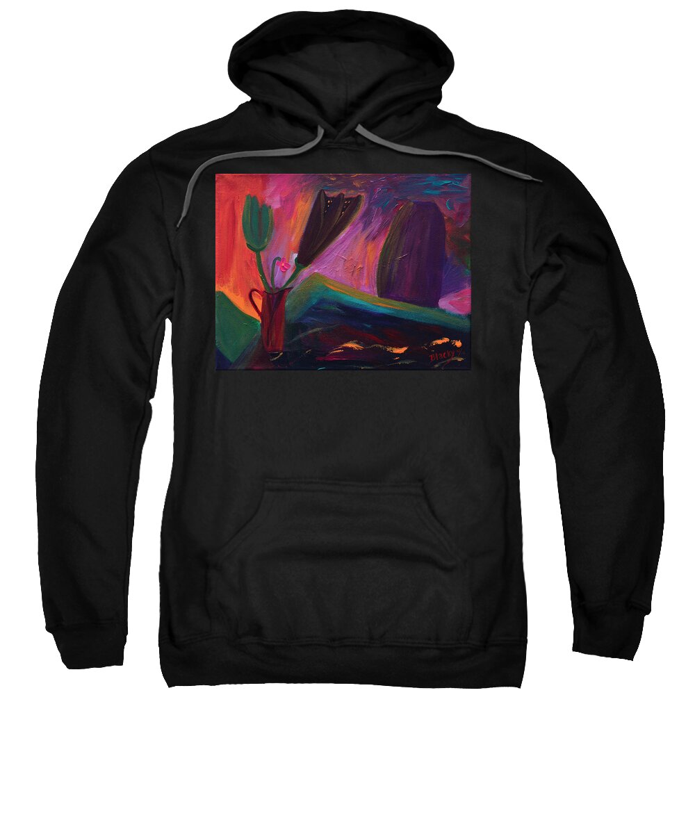 Table Sweatshirt featuring the painting Setting The Mood by Donna Blackhall