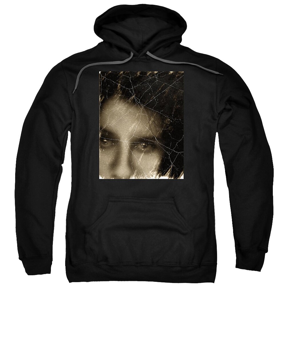 Girl Sweatshirt featuring the mixed media She Died Before Your Eyes by Georgiana Romanovna