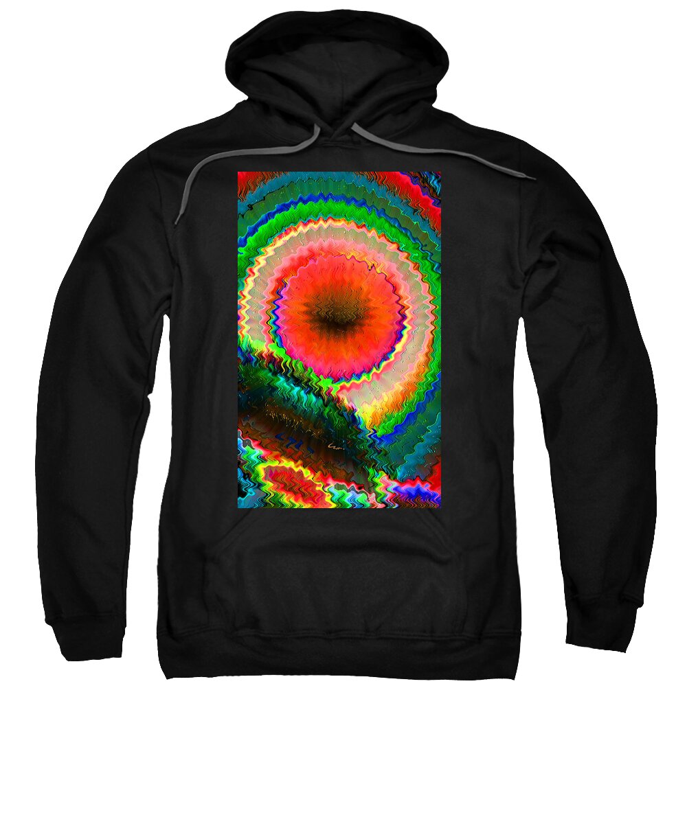 Colorful Sweatshirt featuring the mixed media Shockwave by Carl Hunter