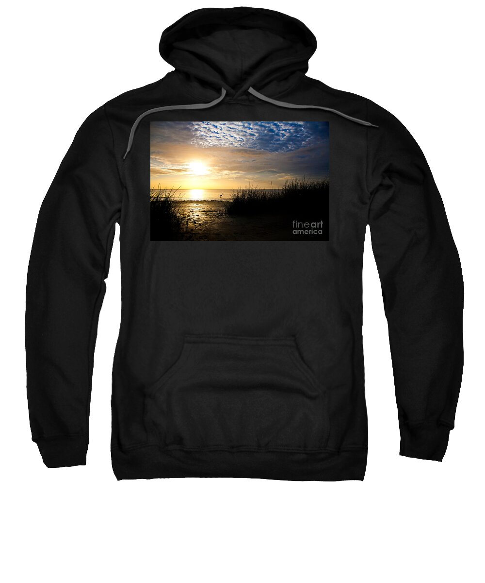 Sunset Sweatshirt featuring the photograph Shoreline Bird by Joan McCool
