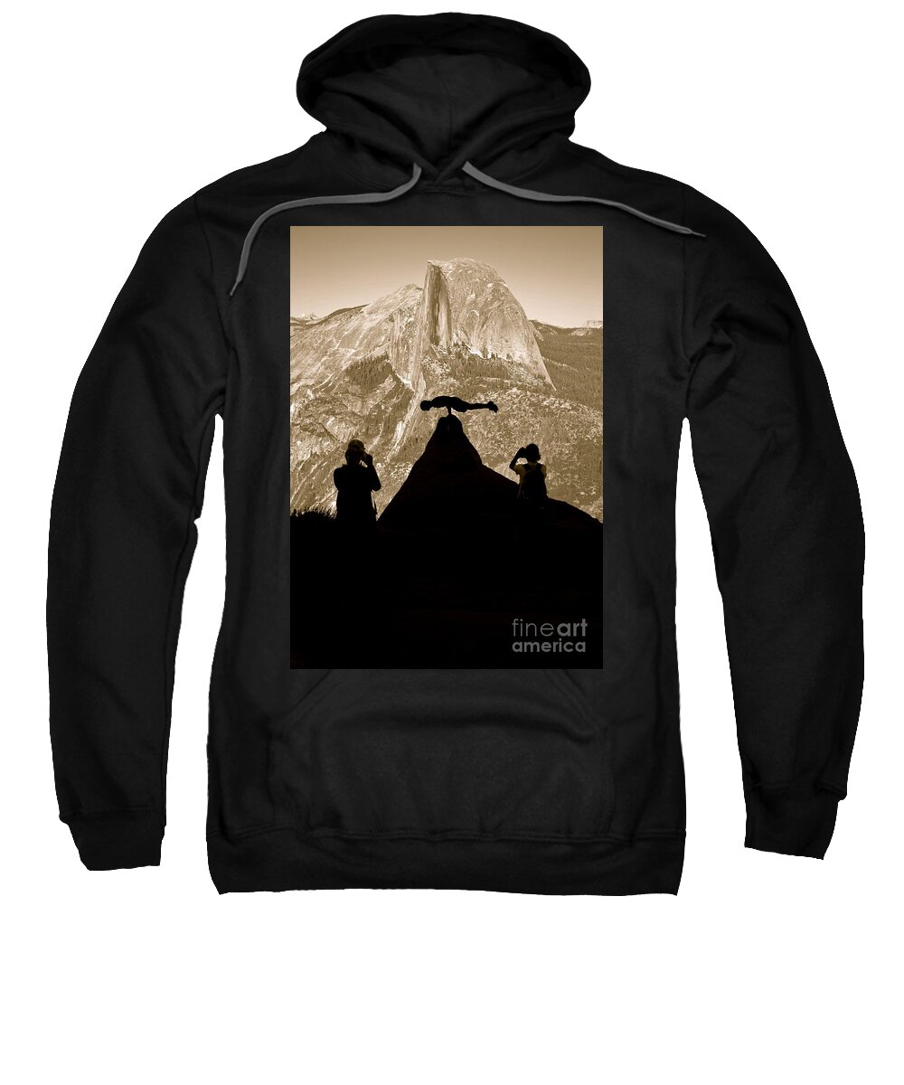 Half Dome Sweatshirt featuring the photograph Showing off at Half Dome in Yosemite National Park by Lisa Billingsley