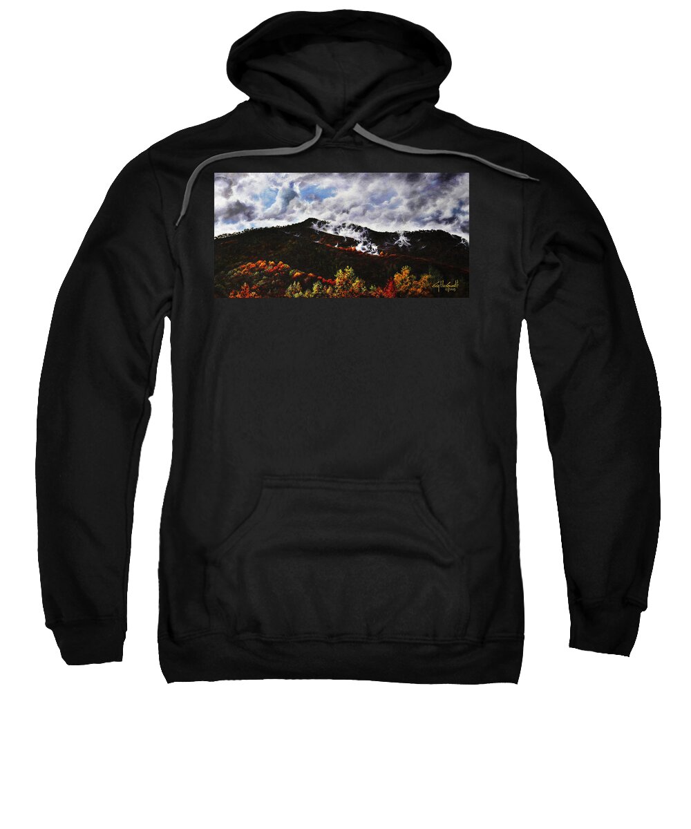 Smoky Mountains Sweatshirt featuring the painting Smoky Mountain Angel Hair by Craig Burgwardt