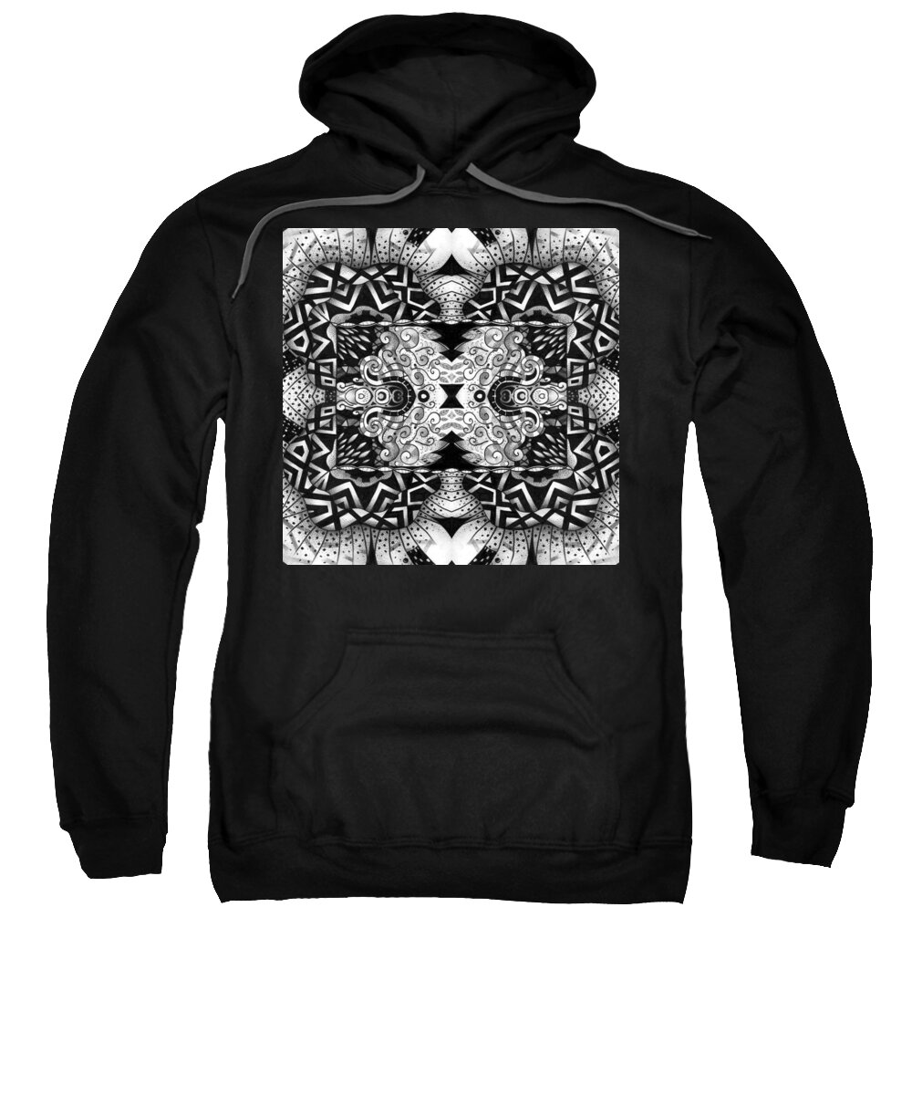 Abstract Sweatshirt featuring the digital art Some Reflections - A Lines and Dots and Gradual Shadings Compilation by Helena Tiainen