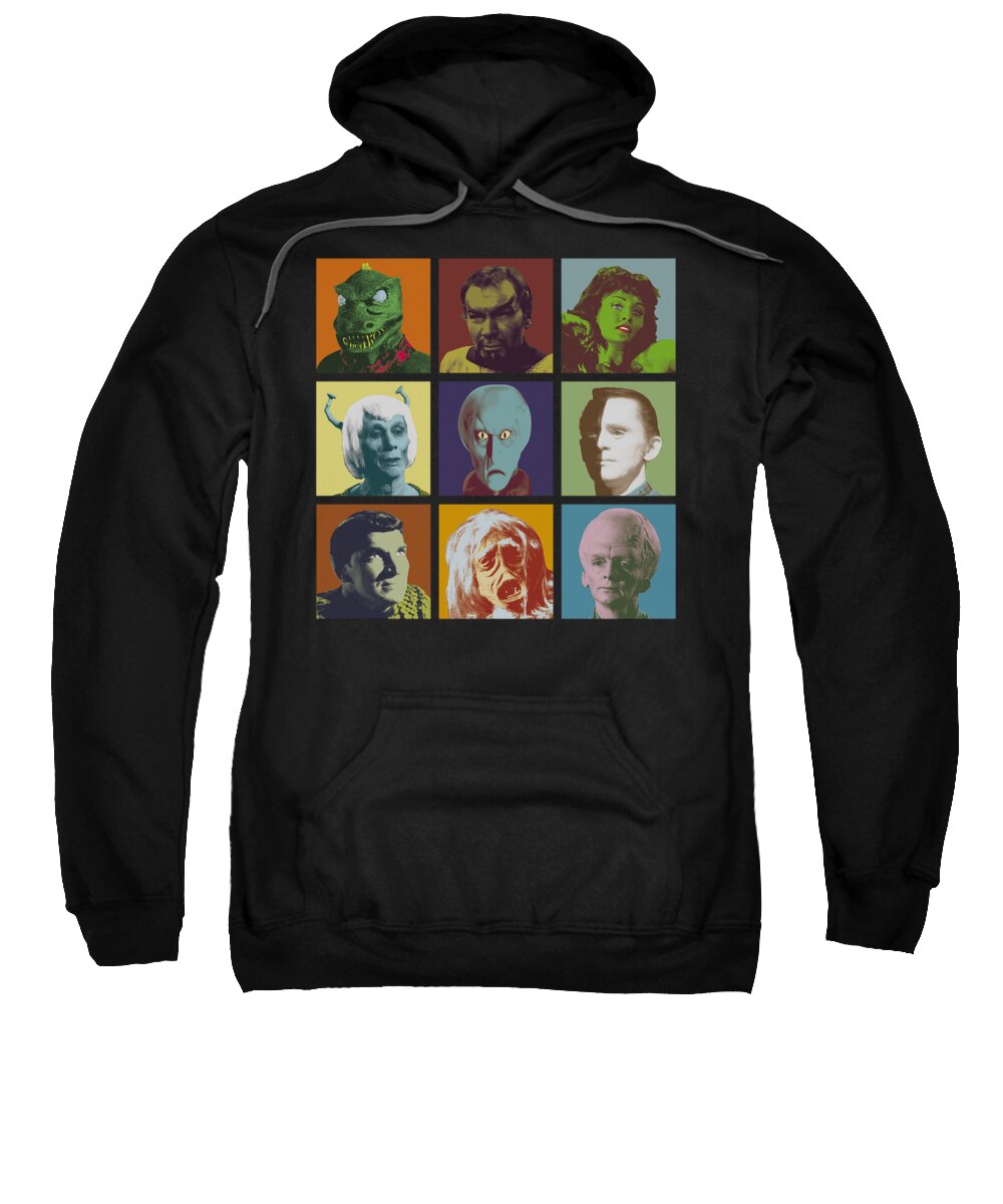 Star Trek Sweatshirt featuring the digital art Star Trek - Alien Squares by Brand A
