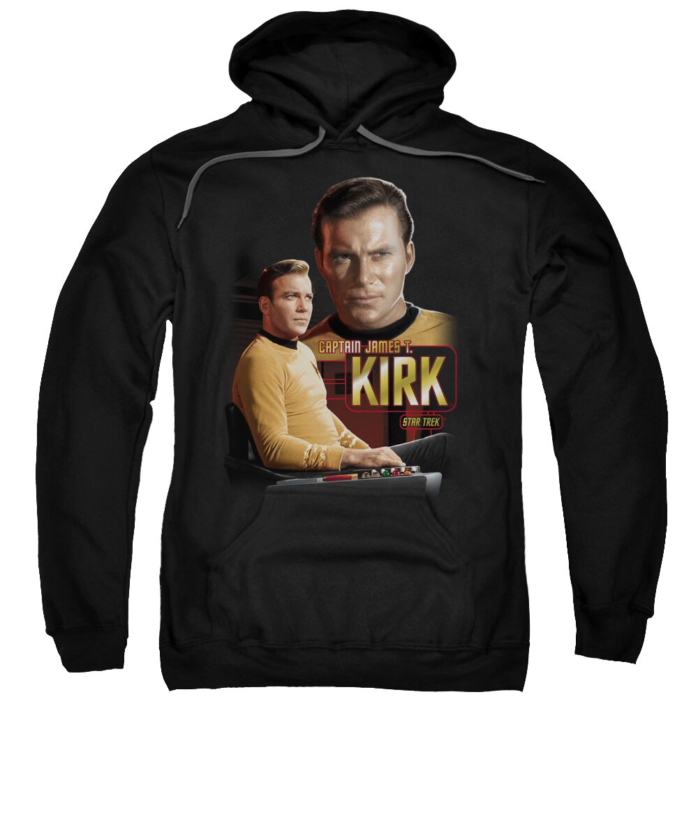 Star Trek Sweatshirt featuring the digital art Star Trek - Captain Kirk by Brand A