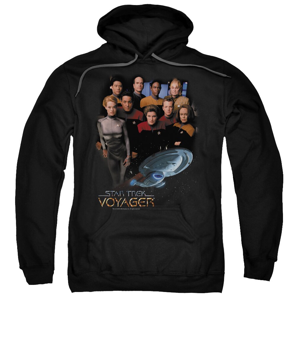 Star Trek Sweatshirt featuring the digital art Star Trek - Voyager Crew by Brand A
