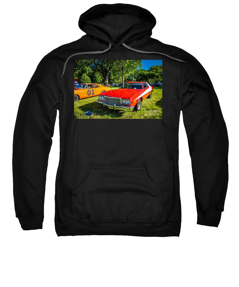 Starsky & Hutch Sweatshirt featuring the photograph Starsky and Hutch Ford Gran Torino by Grace Grogan