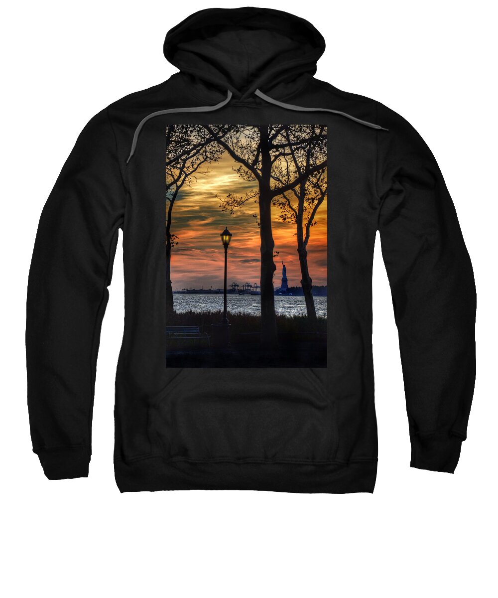 Battery Park Sweatshirt featuring the photograph Statue of Liberty from Battery Park by Marianna Mills