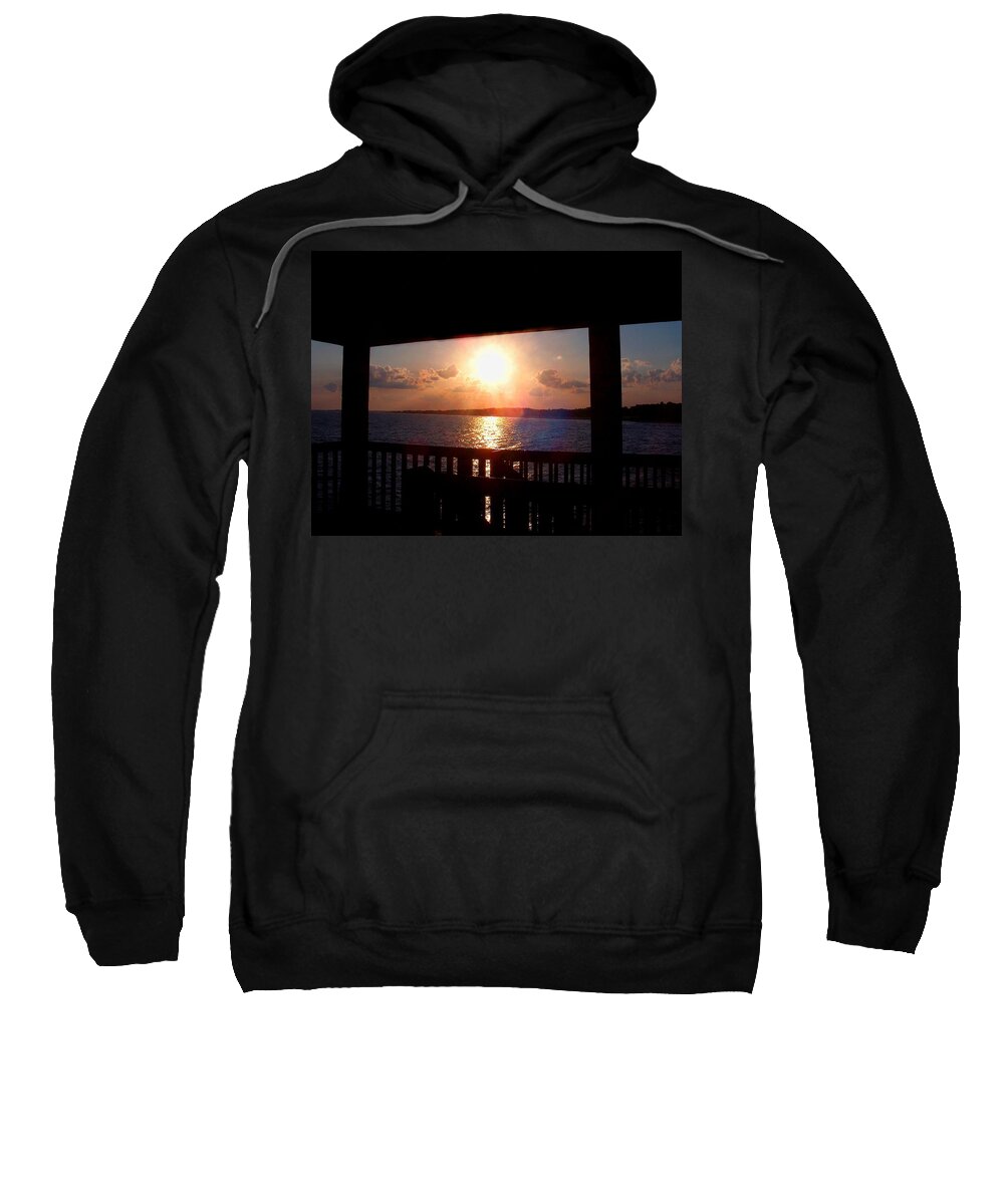 Landscape Sweatshirt featuring the photograph Sunset Folly Pier by Morgan Carter