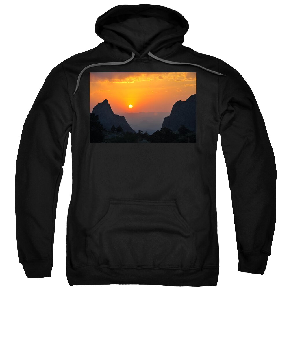 Orange Sweatshirt featuring the photograph Sunset in Big Bend National Park by Frank Madia