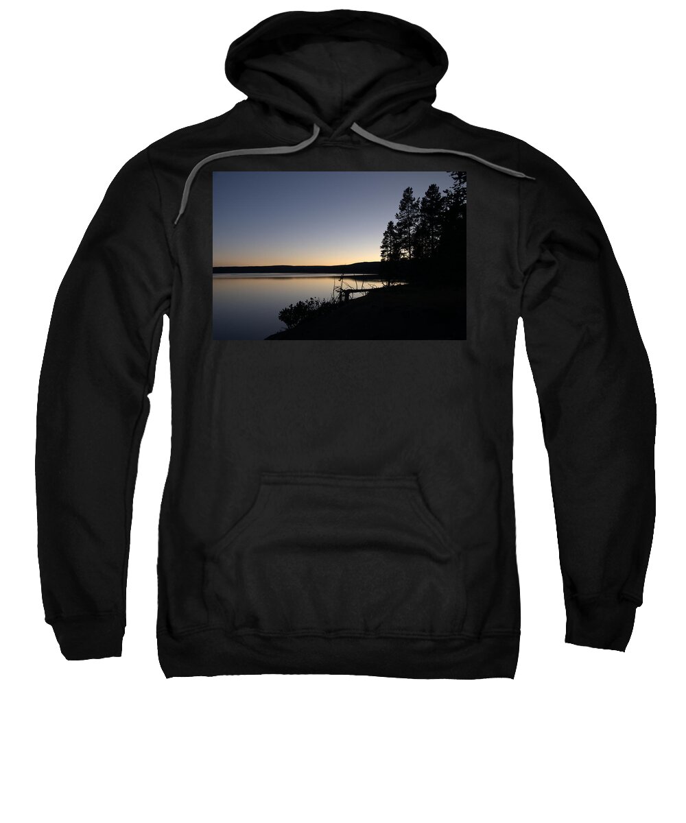 Lake Sweatshirt featuring the photograph Sunset Over Yellowstone Lake by Frank Madia
