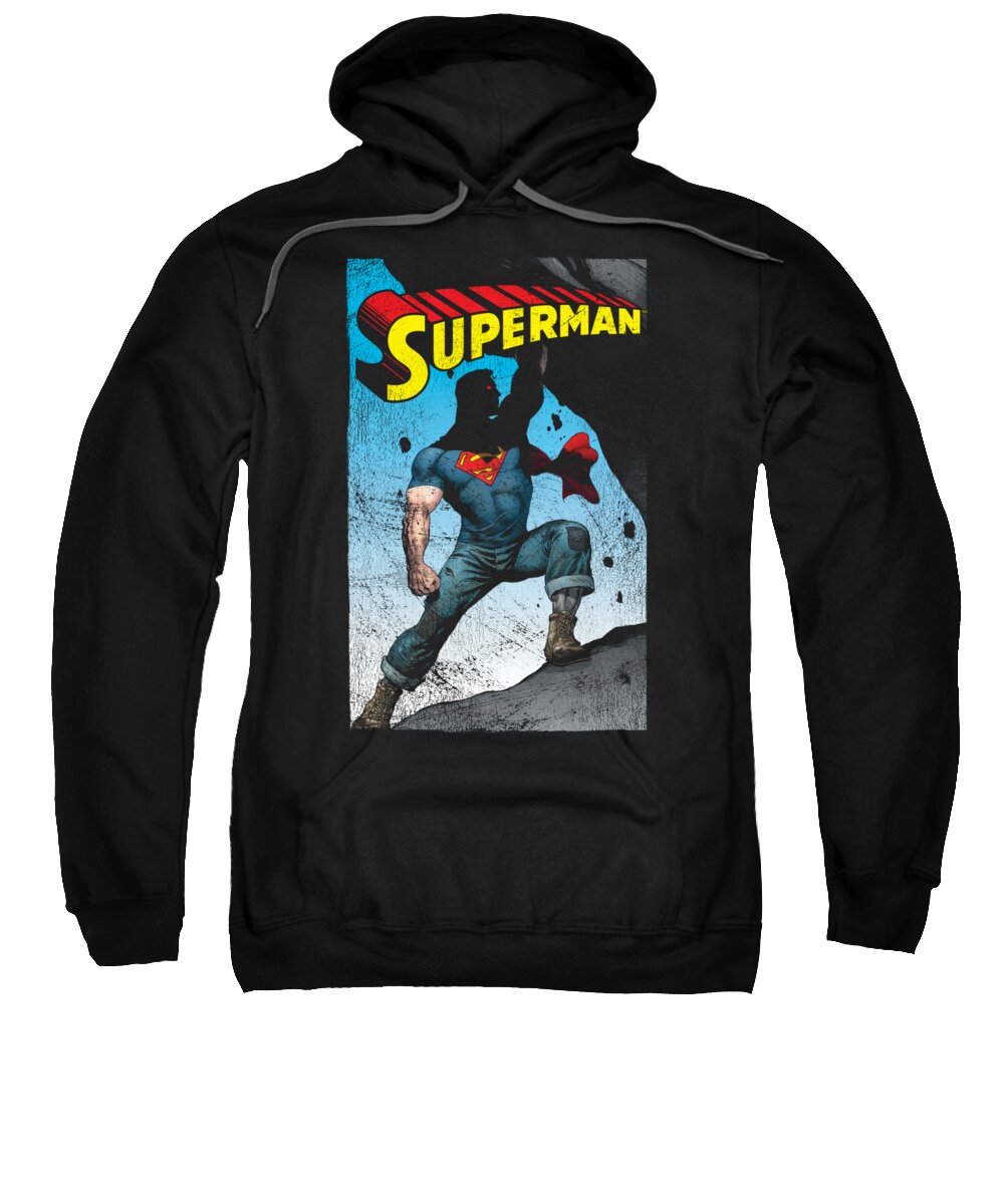 Sweatshirt featuring the digital art Superman - Alternate by Brand A