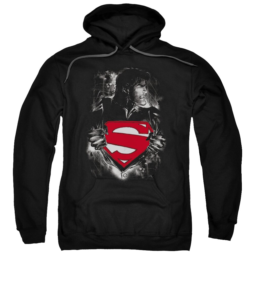 Superman Sweatshirt featuring the digital art Superman - Darkest Hour by Brand A