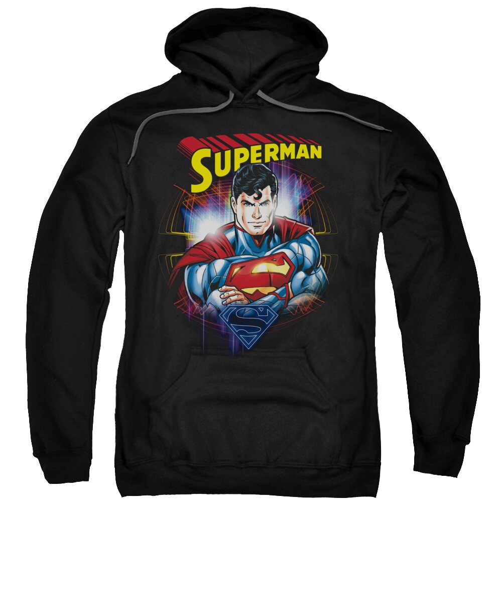 Superman Sweatshirt featuring the digital art Superman - Glam by Brand A