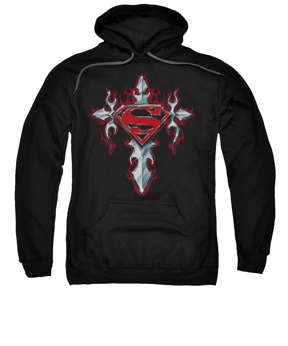  Sweatshirt featuring the digital art Superman - Gothic Steel Logo by Brand A