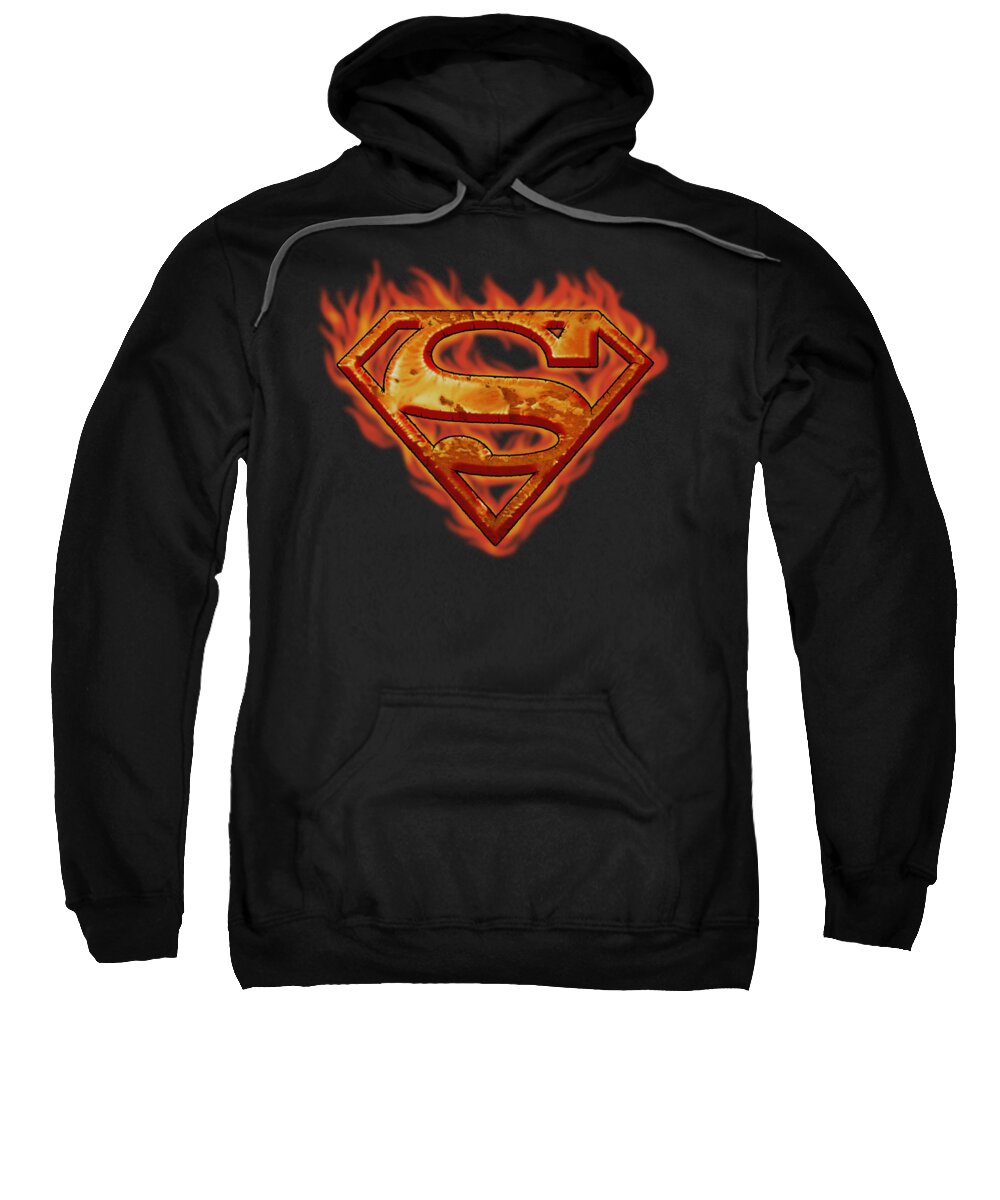  Sweatshirt featuring the digital art Superman - Hot Metal by Brand A