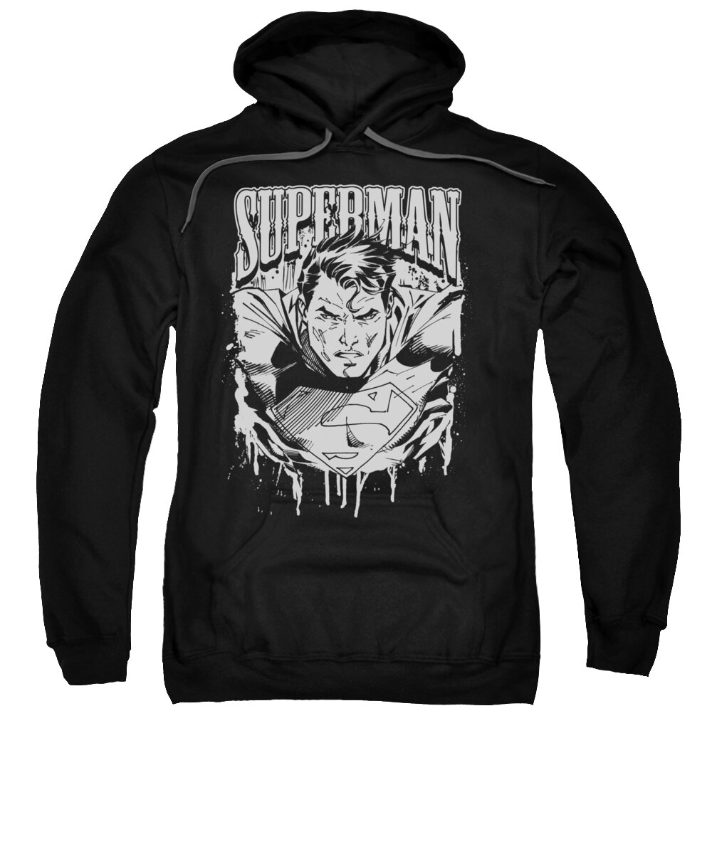 Superman Sweatshirt featuring the digital art Superman - Super Metal by Brand A