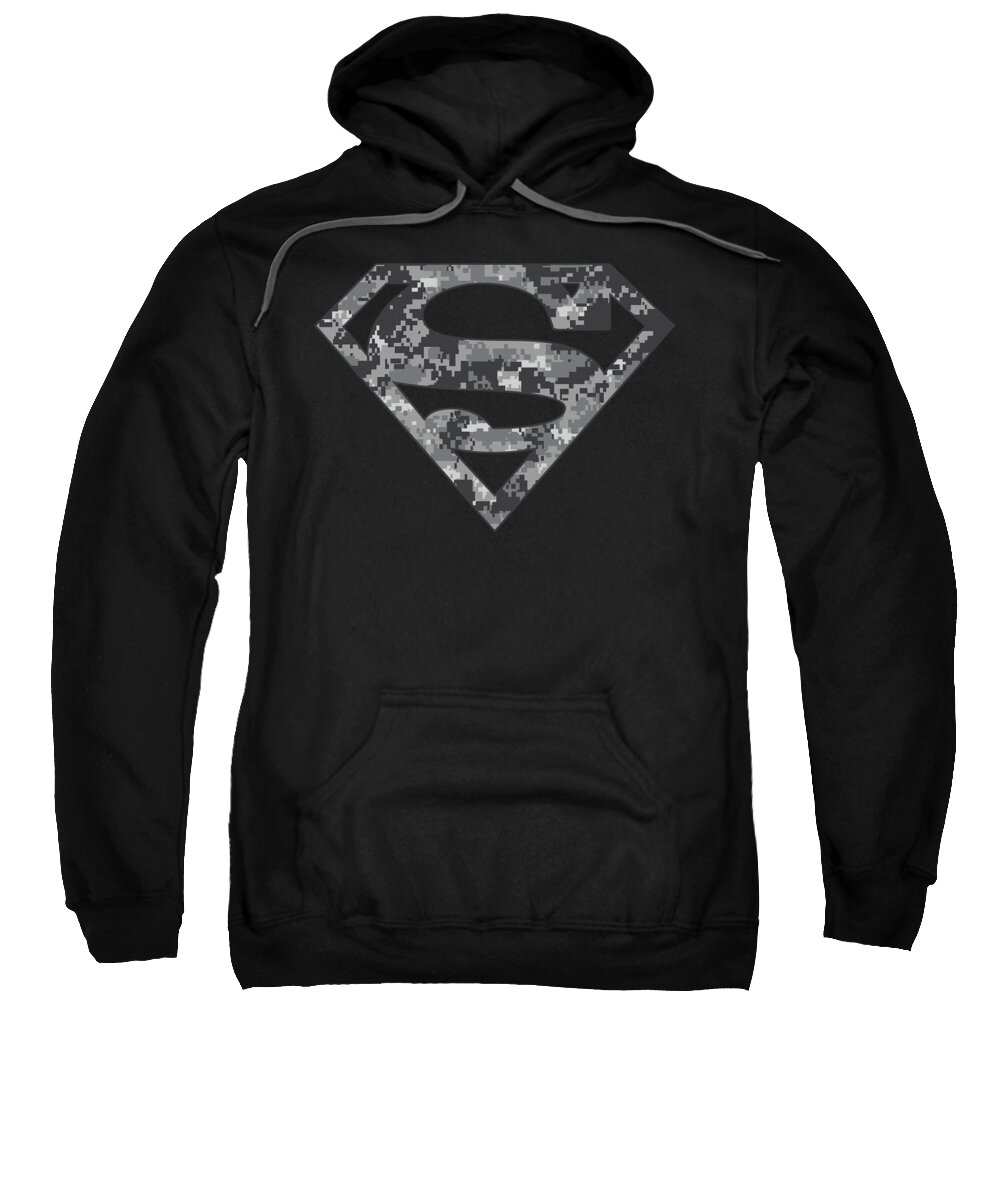  Sweatshirt featuring the digital art Superman - Urban Camo Shield by Brand A