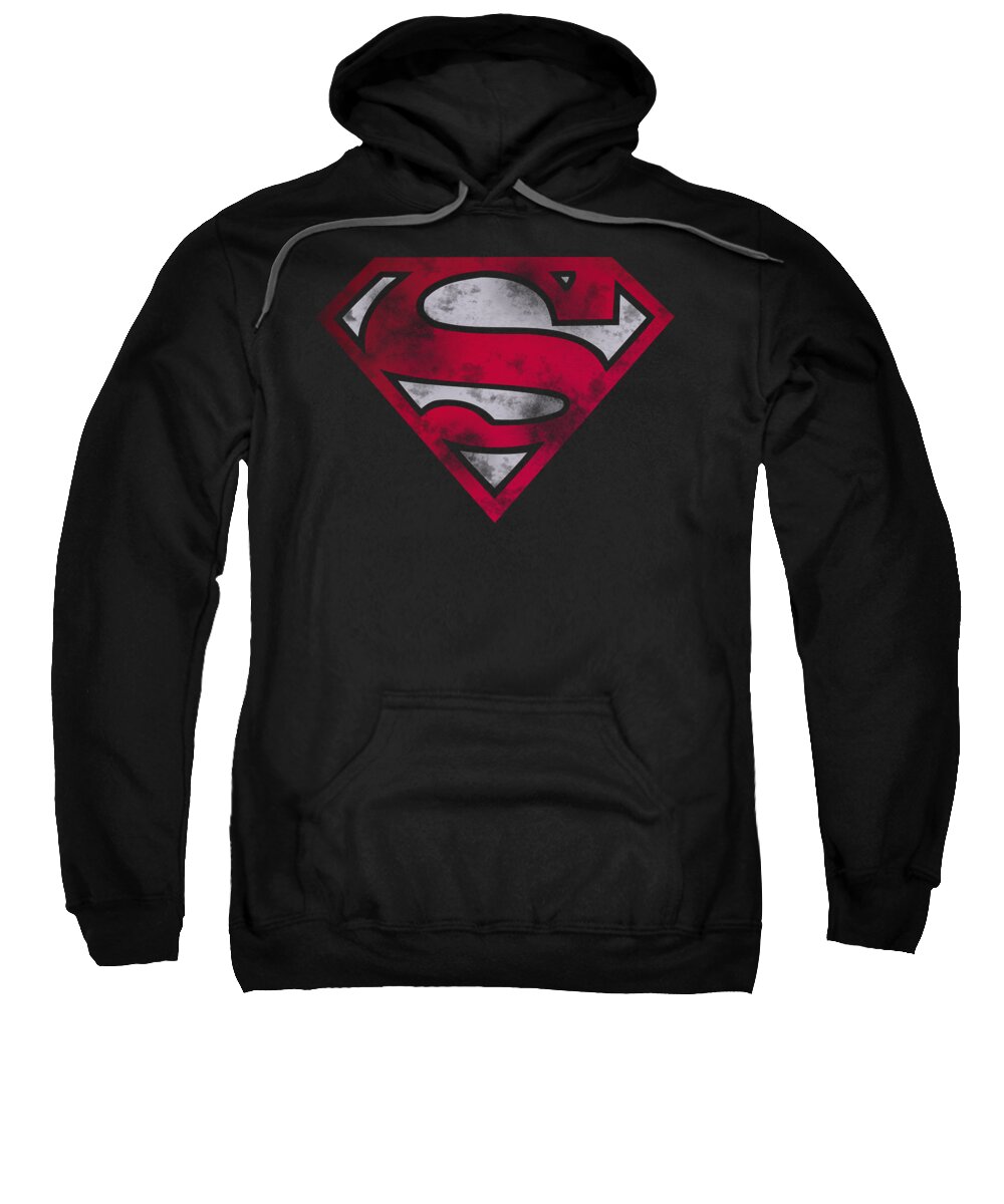  Sweatshirt featuring the digital art Superman - War Torn Shield by Brand A