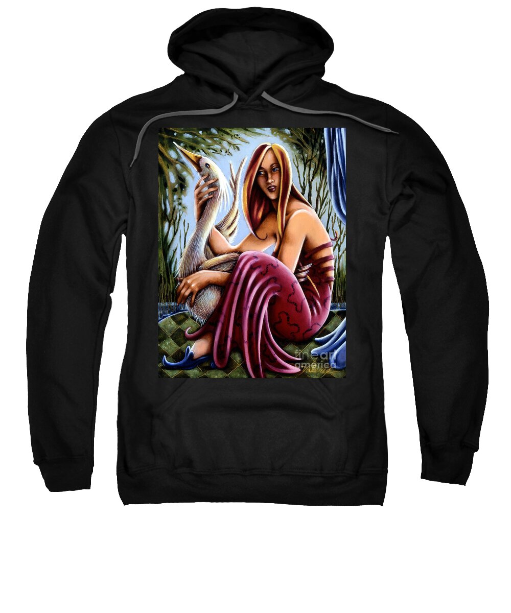 Fantasy Sweatshirt featuring the painting Swamp Song by Valerie White
