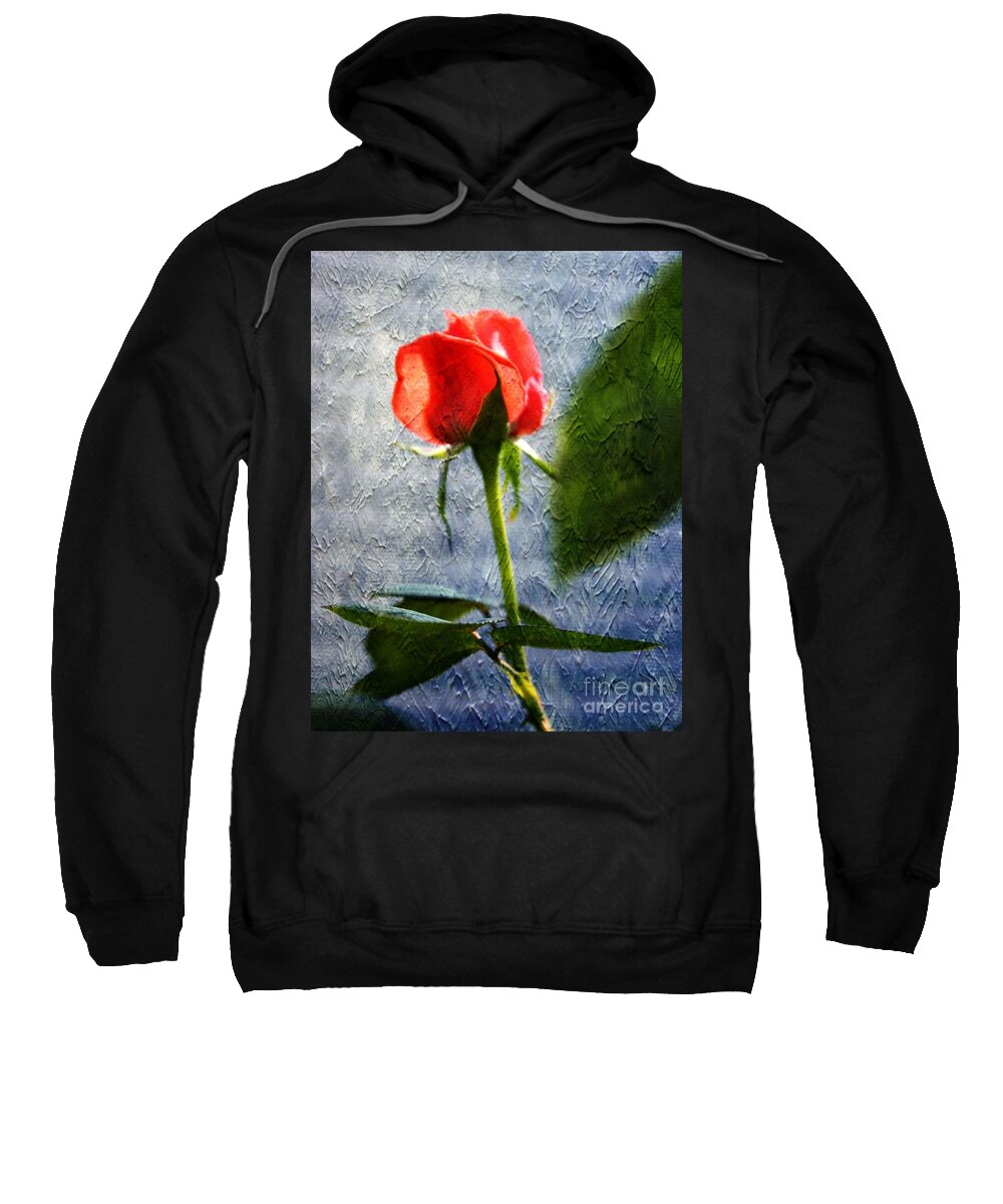Rose Sweatshirt featuring the photograph Textured Rose by Judy Palkimas