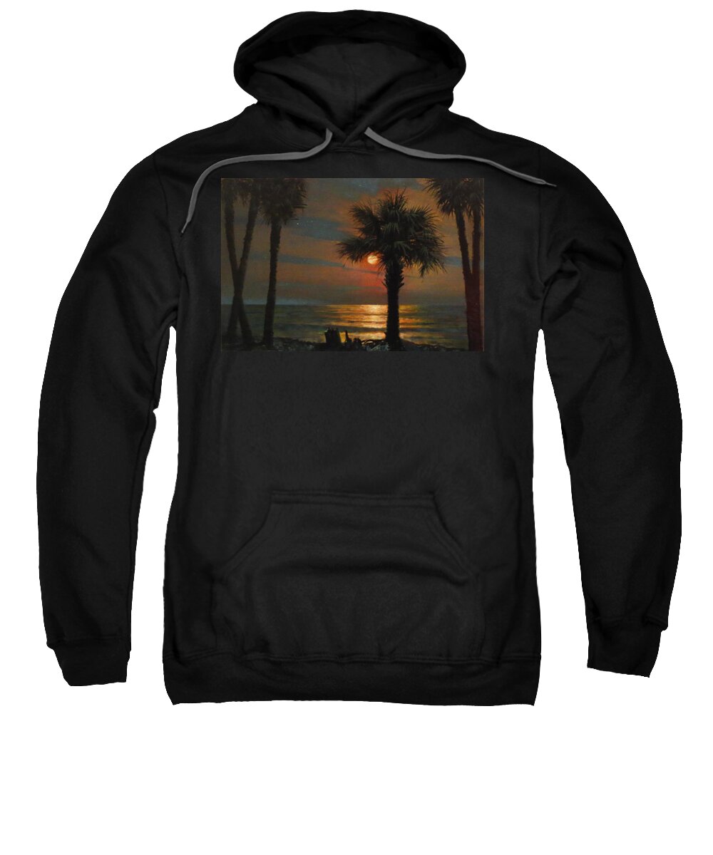 Palmetto Tree Sweatshirt featuring the painting That I Should Love a Bright Particular Star by Blue Sky