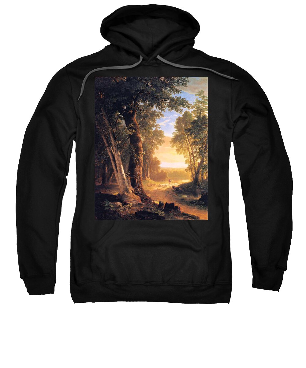 Beeches Sweatshirt featuring the painting The Beeches by Asher Durand