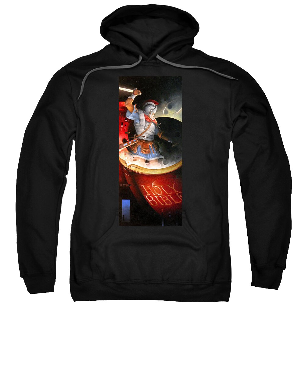 The Christian Soldier Sweatshirt featuring the painting The Christian Soldier by T S Carson