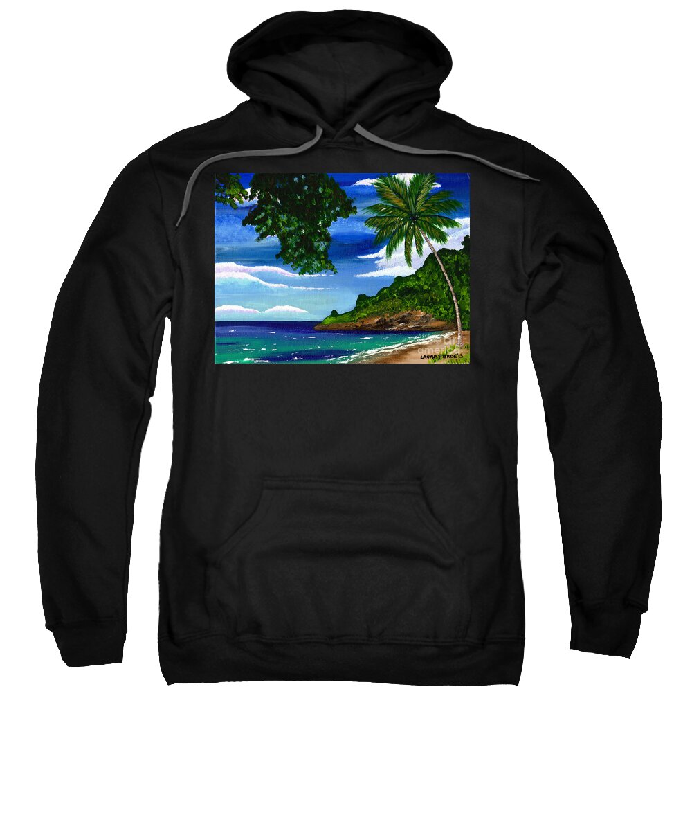Landscape Sweatshirt featuring the painting The Coconut Tree by Laura Forde