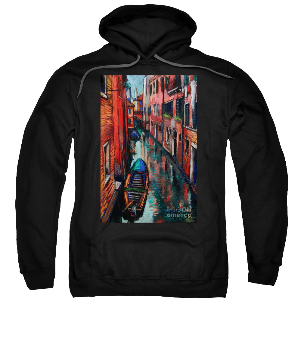 The Colors Of Venice Sweatshirt featuring the painting The Colors Of Venice by Mona Edulesco