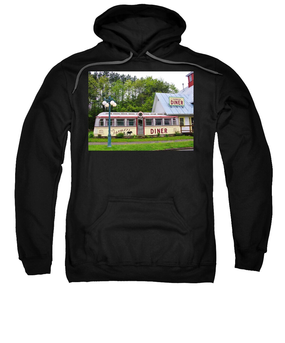 Farmers Diner Sweatshirt featuring the photograph The Farmers Diner in Color by Sherman Perry