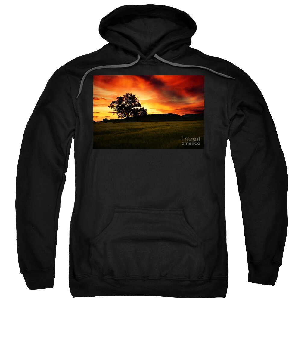 Sunset Sweatshirt featuring the photograph the Fire on the Sky by Ang El