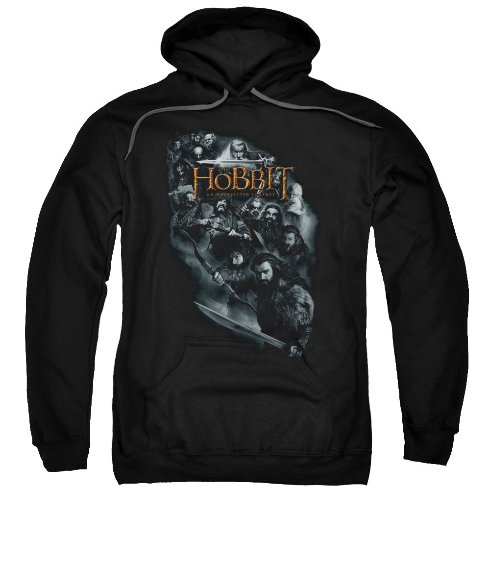  Sweatshirt featuring the digital art The Hobbit - Cast Of Characters by Brand A