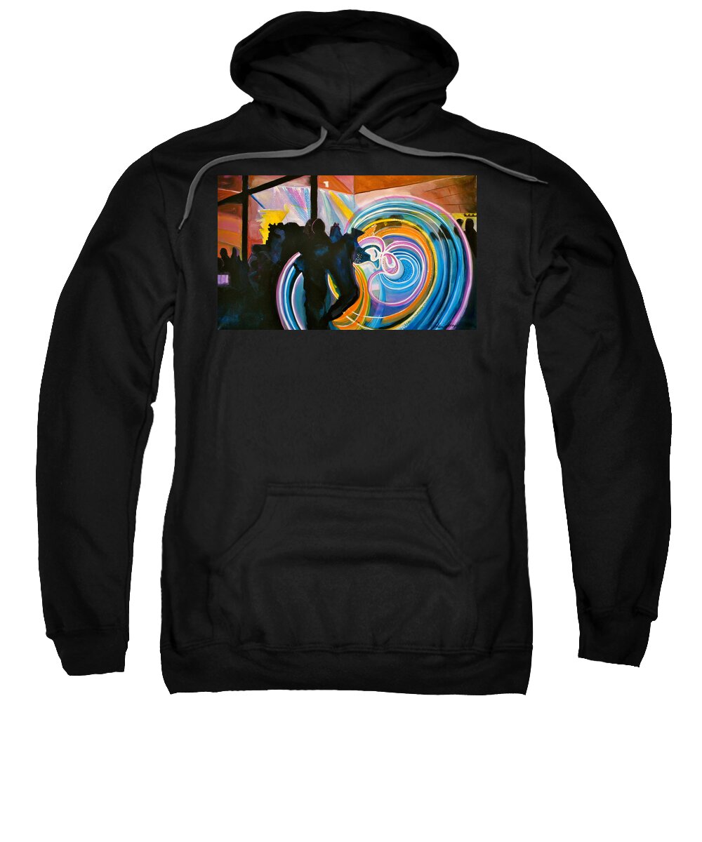 Music Festivals Sweatshirt featuring the painting The Illuminated Dance by Patricia Arroyo
