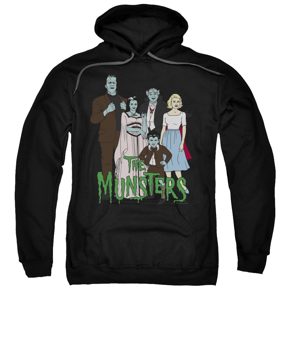 The Munsters Sweatshirt featuring the digital art The Munsters - The Family by Brand A