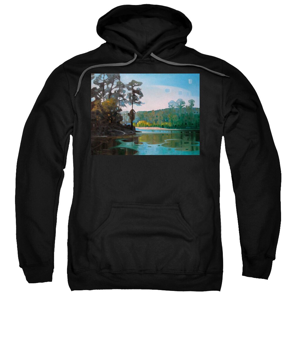 Landscape Sweatshirt featuring the painting The Shores of Lake Martin by T S Carson