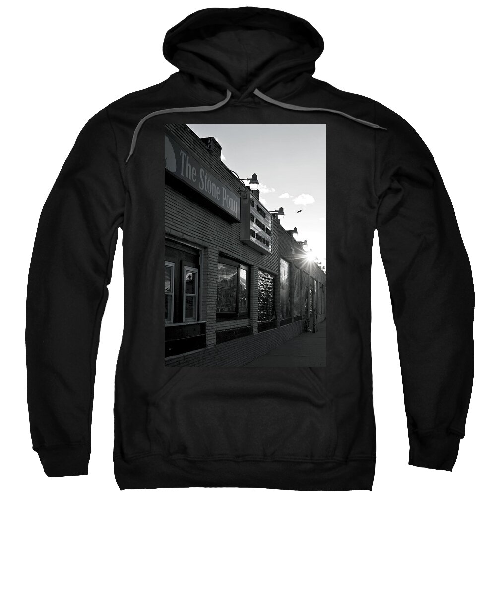 The Stone Pony Asbury Park Side View Sweatshirt featuring the photograph The Stone Pony Asbury Park Side View by Terry DeLuco