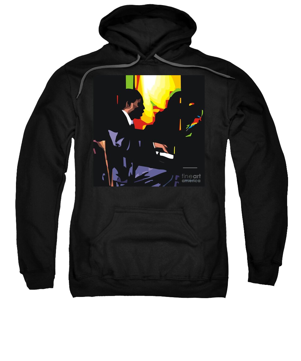Male Portraits Sweatshirt featuring the digital art Thelonius Monk by Walter Neal