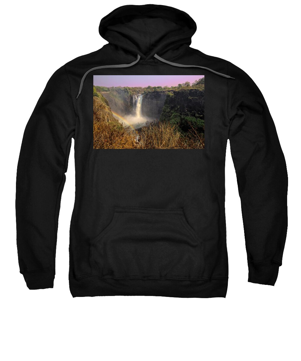South Africa Sweatshirt featuring the photograph This is Zimbabwe No. 1 - Thundering Victoria Falls by Paul W Sharpe Aka Wizard of Wonders