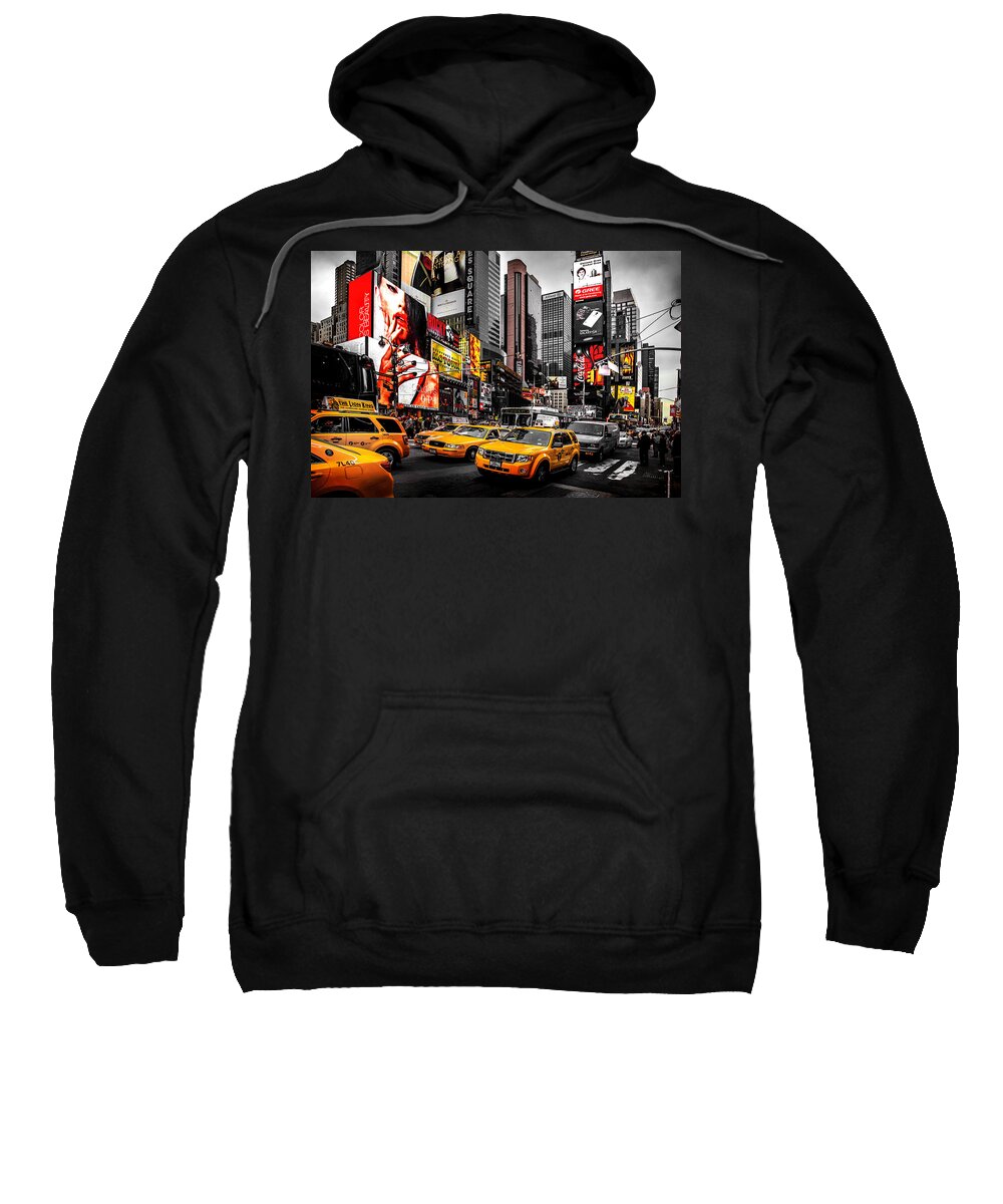 Times Square Sweatshirt featuring the photograph Times Square Taxis by Az Jackson