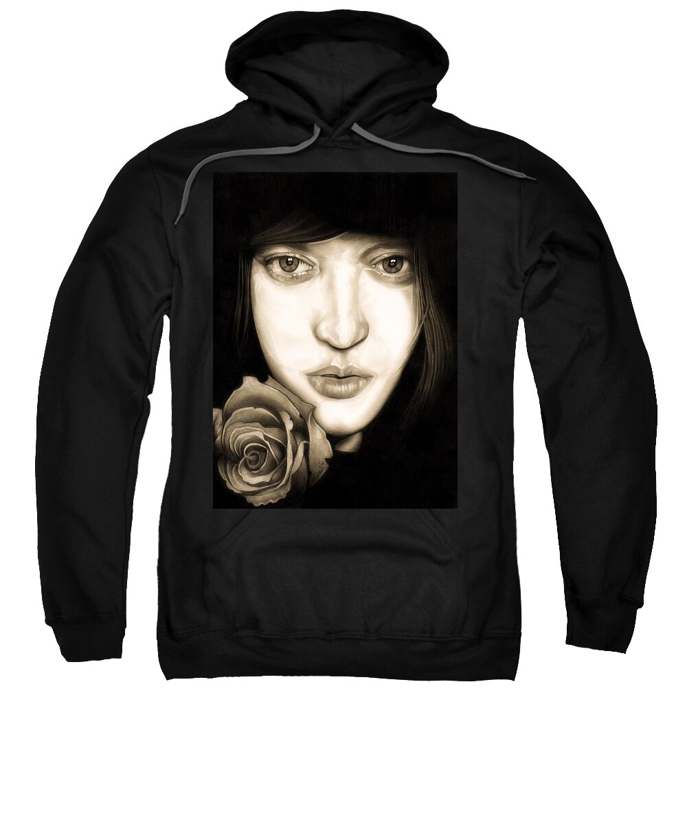 Tina Ayres Sweatshirt featuring the drawing Tina Ayres by Fred Larucci